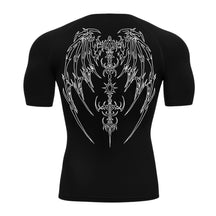 Camiseta Compressão Uv Manga Curta Cyber Tribal Phantom Wings Rash Guard