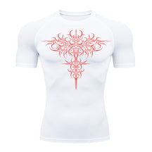 Camiseta Compressão Uv 50+ Manga Curta Cyber Tribal Savage Emblem Rash Guard