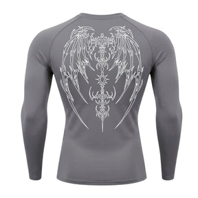 Camiseta Compressão Uv Manga Longa Cyber Tribal Phantom Wings Rash Guard