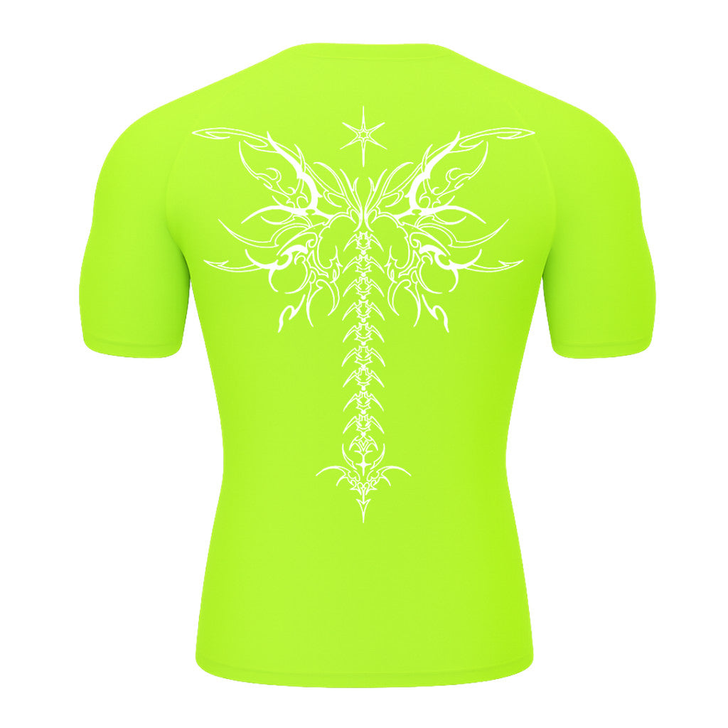 Camiseta Compressão Uv Manga Curta Cyber Tribal Shadow Stinger Wings Rash Guard