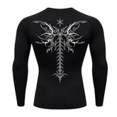 Camiseta Compressão Uv Manga Longa Cyber Tribal Shadow Stinger Wings Rash Guard