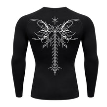 Camiseta Compressão Uv Manga Longa Cyber Tribal Shadow Stinger Wings Rash Guard