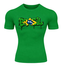 Camiseta Compressão Manga Curta UV Brasil Drip Edition Varias Cores Rash Guard