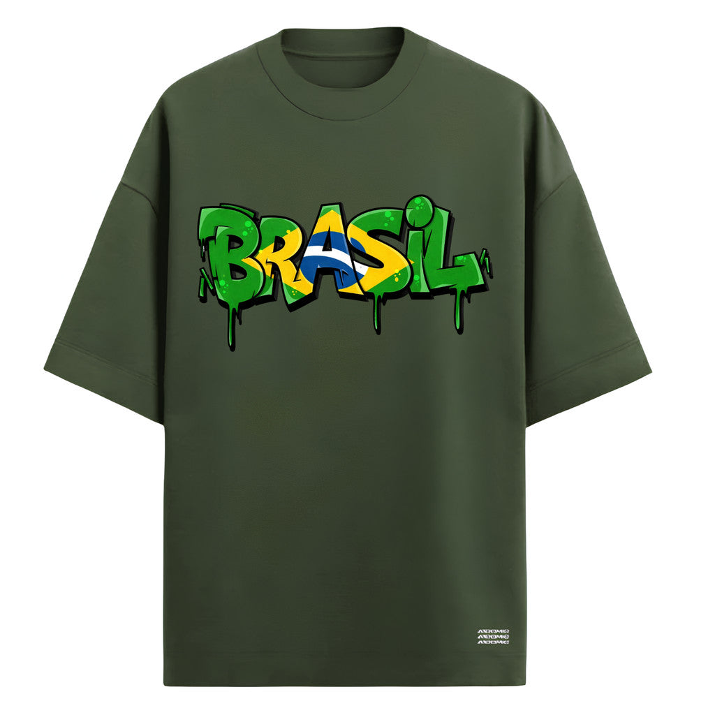 Camiseta Oversized Atoomic Brasil Drip Edition Copa