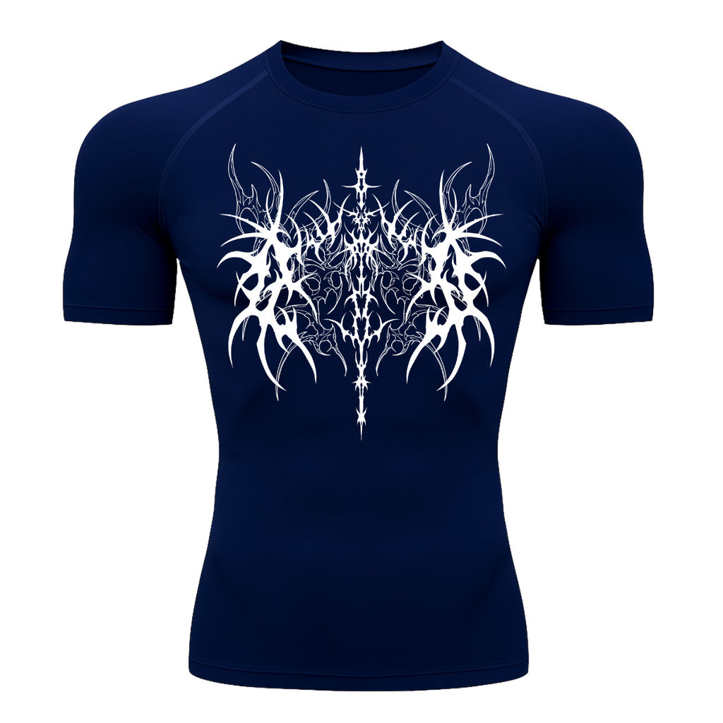 Camiseta Compressão Uv 50+ Manga Curta Cyber Tribal Dark Vanguard Rash Guard camisa