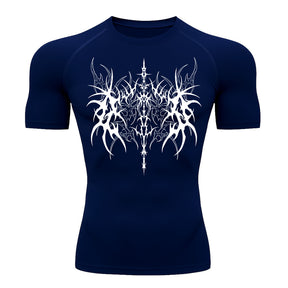Camiseta Compressão Uv 50+ Manga Curta Cyber Tribal Dark Vanguard Rash Guard camisa
