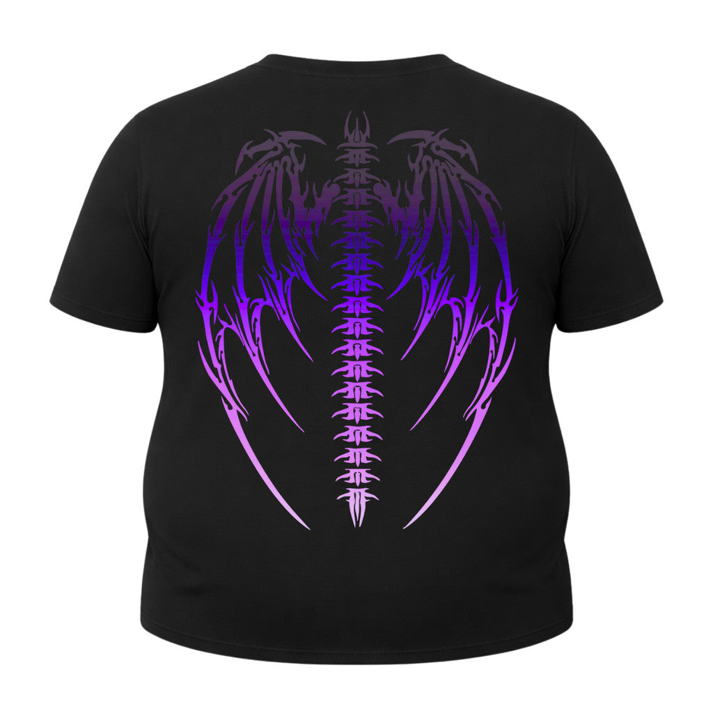 Camiseta Plus Size Proteção Uv Manga Curta Cyber Tribal Asas 01 Rash Guard