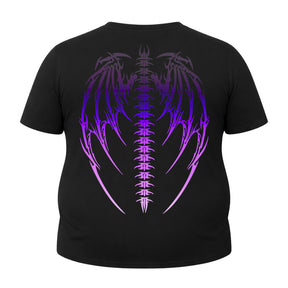 Camiseta Plus Size Proteção Uv Manga Curta Cyber Tribal Asas 01 Rash Guard
