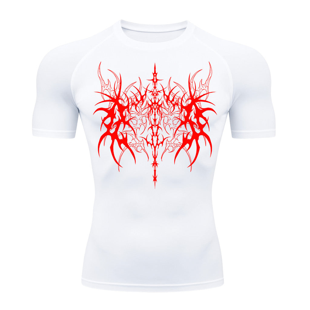 Camiseta Compressão Uv 50+ Manga Curta Cyber Tribal Dark Vanguard Rash Guard camisa