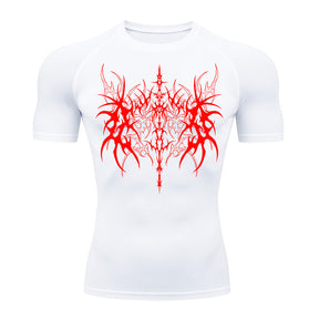 Camiseta Compressão Uv 50+ Manga Curta Cyber Tribal Dark Vanguard Rash Guard camisa