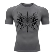 Camiseta Compressão Uv 50+ Manga Curta Cyber Tribal Dark Vanguard Rash Guard camisa