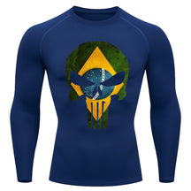 Camiseta Compressão Manga Longa UV Justiceiro Brasil Varias Cores Rash Guard
