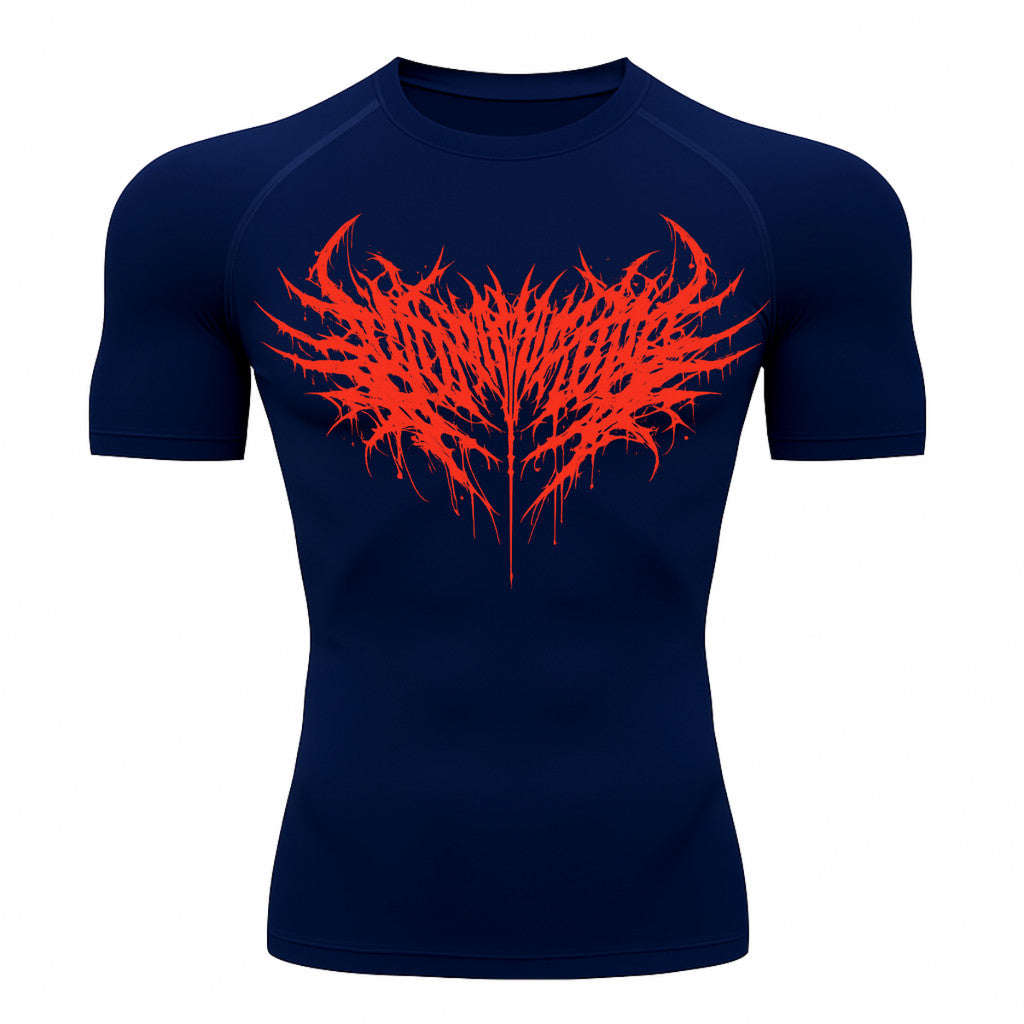 Camiseta Compressão Uv Manga Curta Cyber Tribal Night Reaper Oblivion Rash Guard