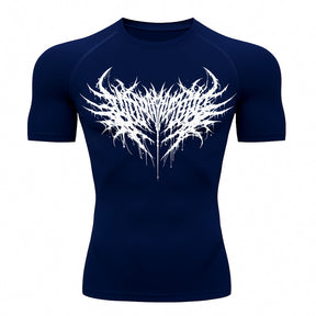 Camiseta Compressão Uv Manga Curta Cyber Tribal Night Reaper Oblivion Rash Guard