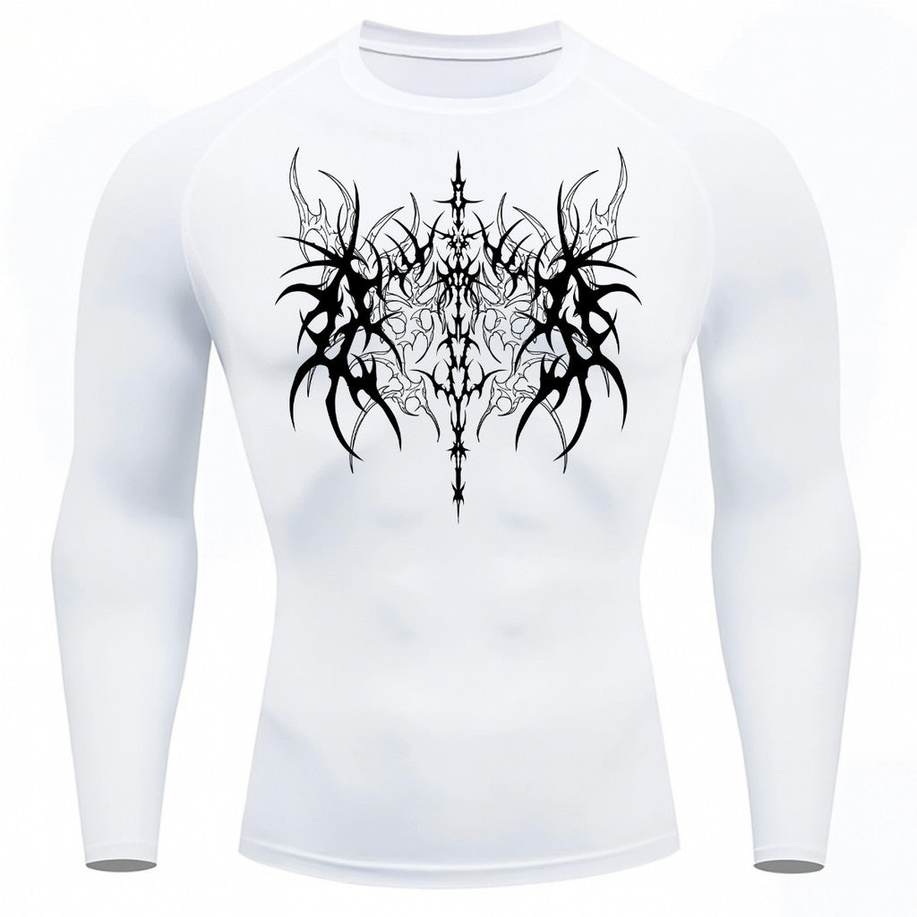 Camiseta Compressão Uv 50+ Manga Longa Cyber Tribal Dark Vanguard Rash Guard
