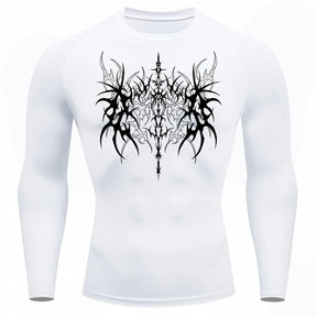 Camiseta Compressão Uv 50+ Manga Longa Cyber Tribal Dark Vanguard Rash Guard
