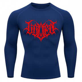 Camiseta Compressão Uv Manga Longa Cyber Tribal Shadow Crest Rash Guard