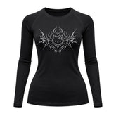 Camiseta Compressão Uv Manga Longa Cyber Tribal Black Heart Hello Kitty Rash Guard