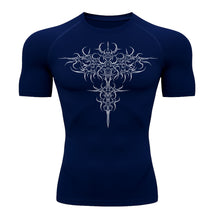 Camiseta Compressão Uv 50+ Manga Curta Cyber Tribal Savage Emblem Rash Guard