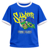 Camiseta Algodão Manga Curta Gola E Manga Colorida UV Atoomic Sabor Brasil Edition Copa