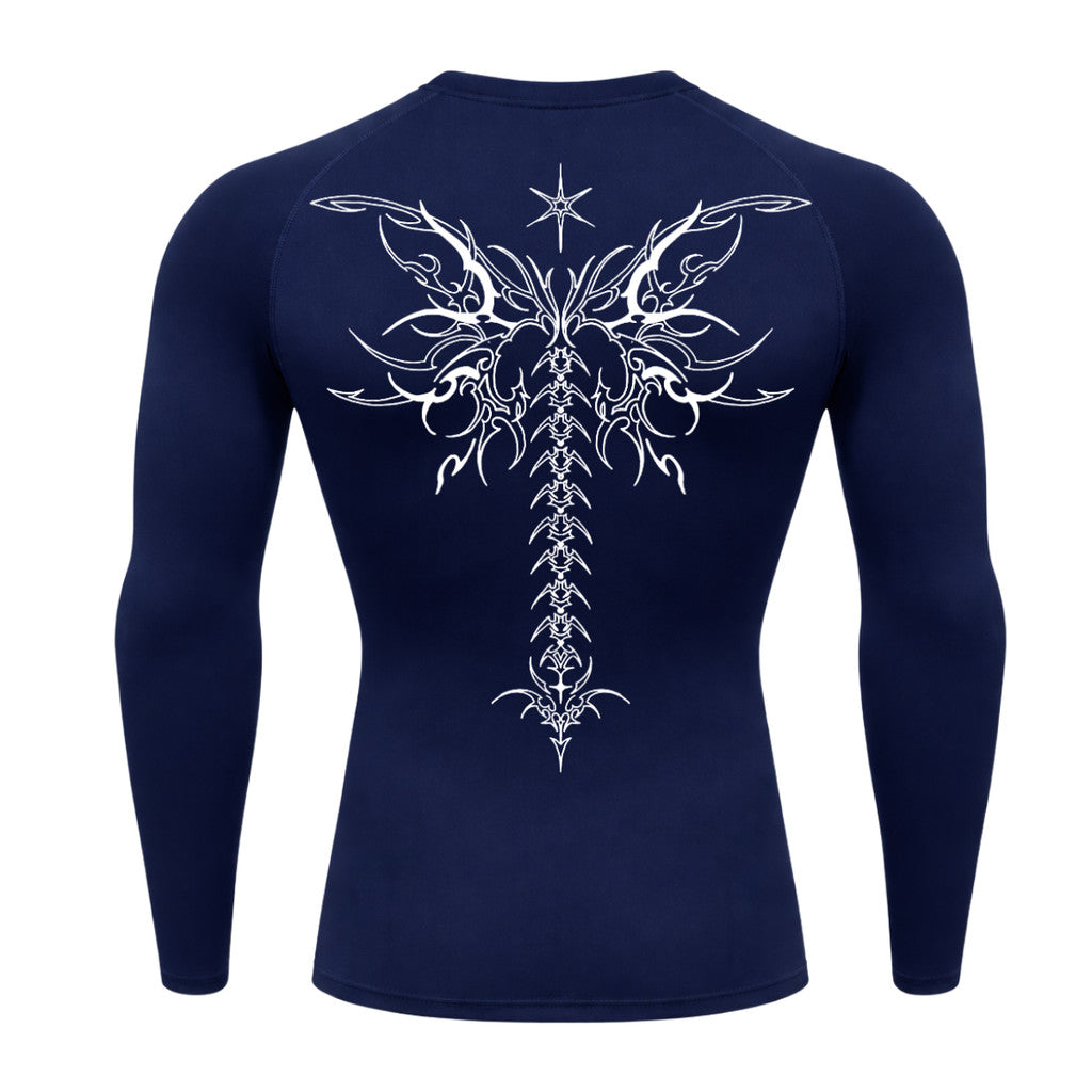Camiseta Compressão Uv Manga Longa Cyber Tribal Shadow Stinger Wings Rash Guard