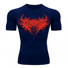 Camiseta Compressão Uv Manga Curta Cyber Tribal Night Reaper Oblivion Rash Guard