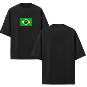 Camiseta Oversized Manga Curta Bandeira Do Brasil Camiseta Varias Cores