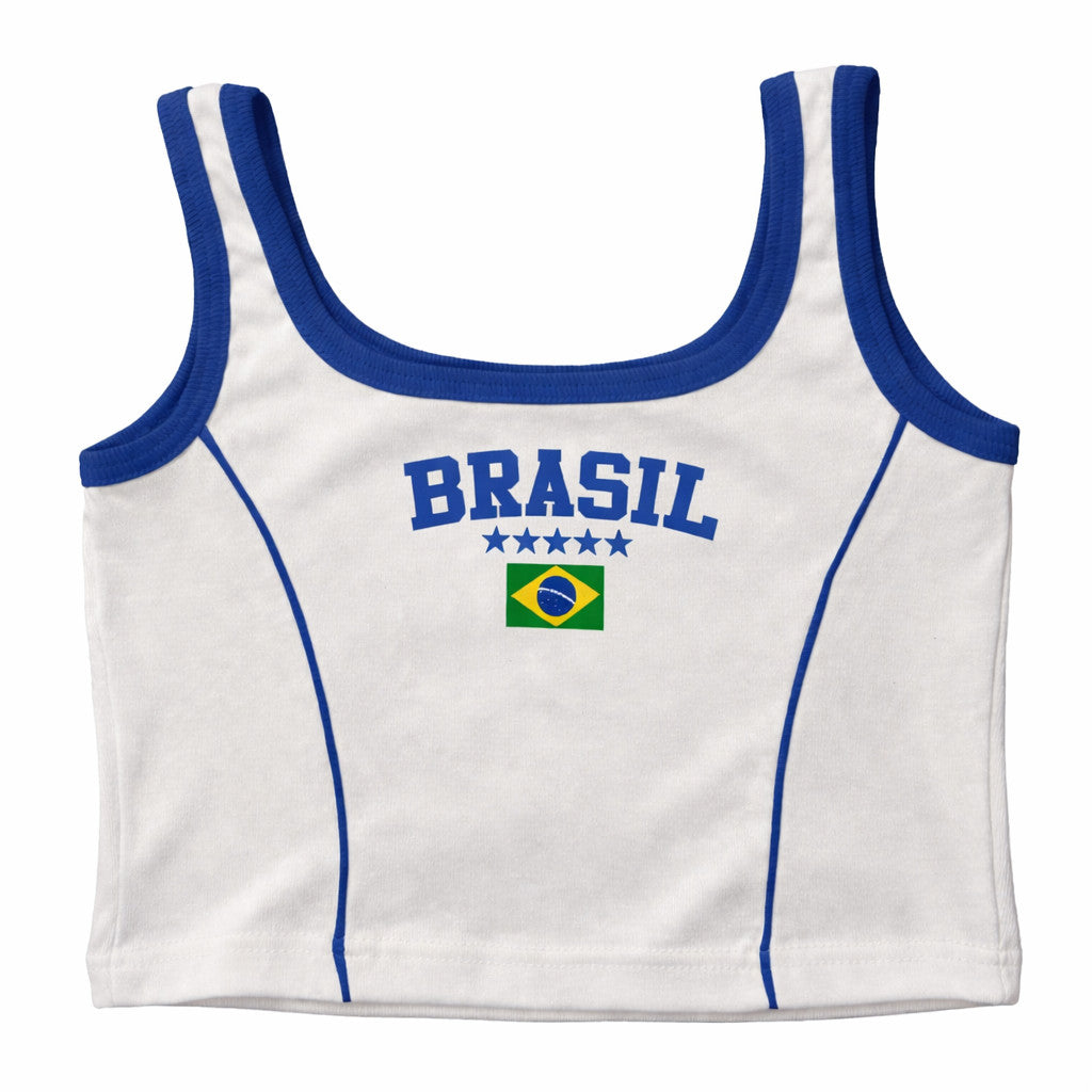 Regata Cropped Feminino Brasil Várias Cores Copa 2026