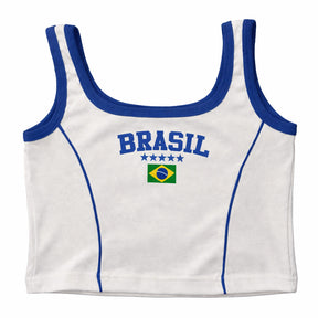 Regata Cropped Feminino Brasil Várias Cores Copa 2026