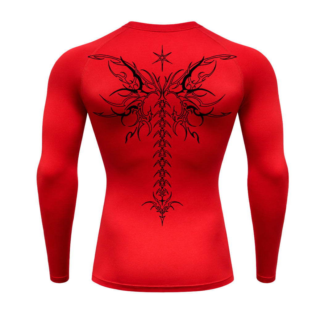 Camiseta Compressão Uv Manga Longa Cyber Tribal Shadow Stinger Wings Rash Guard