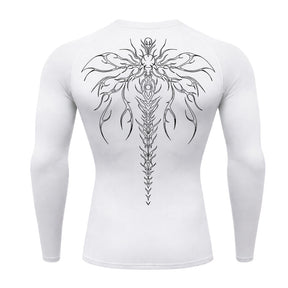 Camiseta Compressão Uv Manga Longa Cyber Tribal Chimera Spine Rash Guard