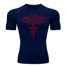 Camiseta Compressão Uv 50+ Manga Curta Cyber Tribal Savage Emblem Rash Guard