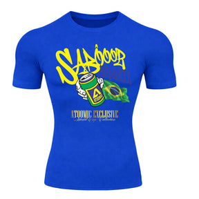 Camiseta Compressão Manga Curta UV Atoomic Sabor Brasil Varias Cores Rash Guard