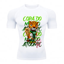 Camiseta Compressão Manga Curta UV Atoomic Onça Mascote Brasil Varias Cores Rash Guard
