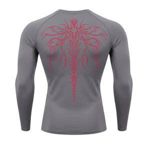 Camiseta Compressão Uv Manga Longa Cyber Tribal Chimera Spine Rash Guard