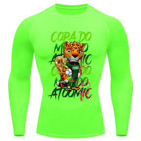 Camiseta Compressão Manga Longa UV Atoomic Onça Mascote Brasil Varias Cores Rash Guard