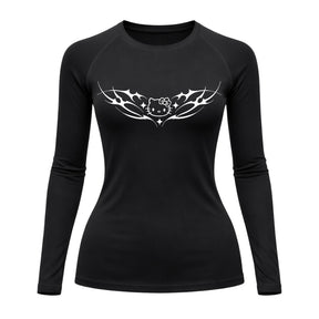 Camiseta Compressão Uv Manga Longa Cyber Tribal Angel Hello Kitty Rash Guard