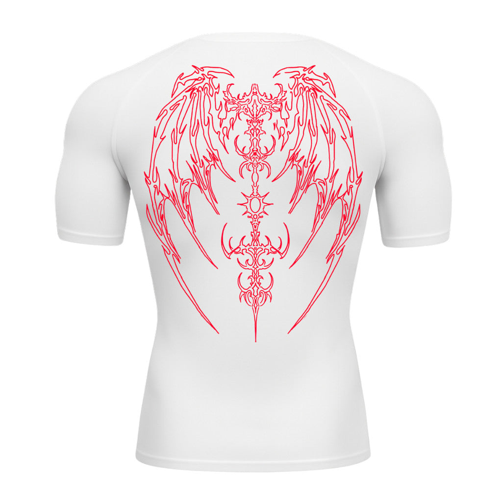 Camiseta Compressão Uv Manga Curta Cyber Tribal Phantom Wings Rash Guard