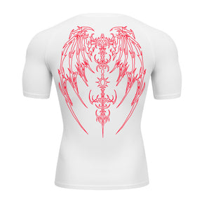 Camiseta Compressão Uv Manga Curta Cyber Tribal Phantom Wings Rash Guard
