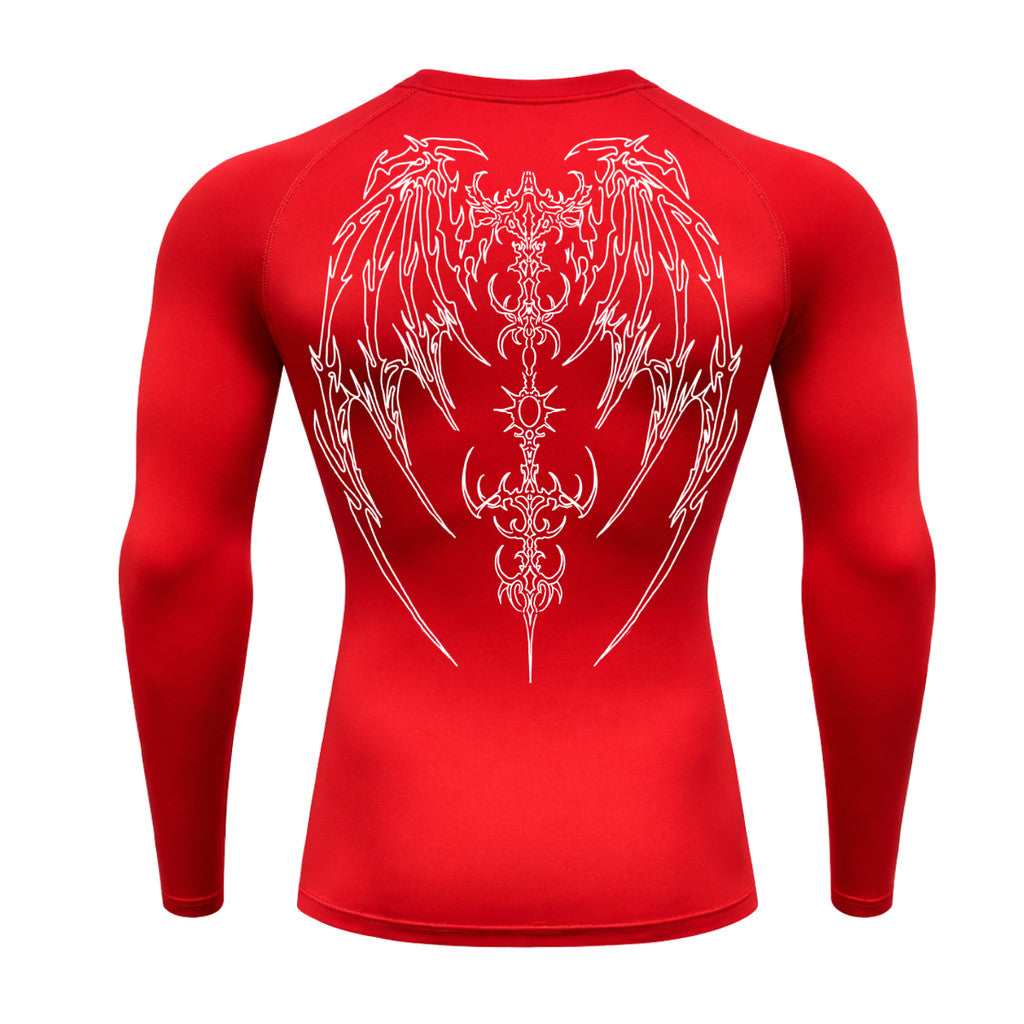 Camiseta Compressão Uv Manga Longa Cyber Tribal Phantom Wings Rash Guard