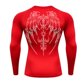 Camiseta Compressão Uv Manga Longa Cyber Tribal Phantom Wings Rash Guard