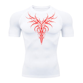 Camiseta Compressão Uv 50+ Manga Curta Cyber Tribal Dark Instinct Rash Guard