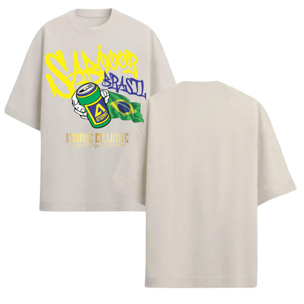 Camiseta Oversized Manga Curta Atoomic Sabor Brasil Edition Copa
