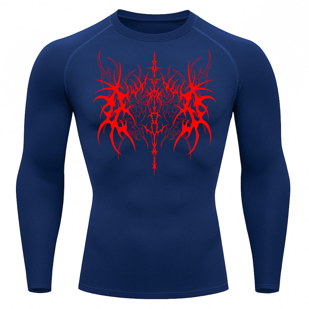 Camiseta Compressão Uv 50+ Manga Longa Cyber Tribal Dark Vanguard Rash Guard