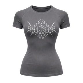 Camiseta Compressão Uv Manga Curta Cyber Tribal Black Heart Hello Kitty Rash Guard