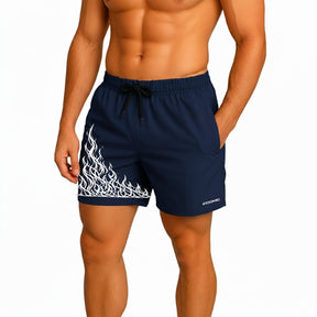 Shorts Elastano Fire Bermuda Fogo Corrida Mauricinho Tecido Leve Bermuda Para Treinar Gym