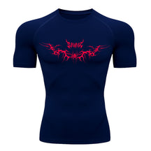 Camiseta Compressão Uv Manga Curta Cyber Tribal Savage Spider Wings Rash Guard