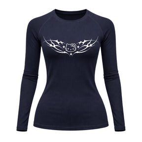 Camiseta Compressão Uv Manga Longa Cyber Tribal Angel Hello Kitty Rash Guard