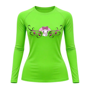 Camiseta Compressão Uv Manga Longa Cyber Tribal My Melody Hello Kitty Rash Guard