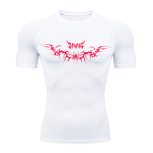 Camiseta Compressão Uv Manga Curta Cyber Tribal Savage Spider Wings Rash Guard